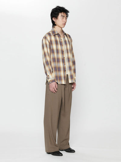 Big Long Sleeve Shirt Sun Plaid