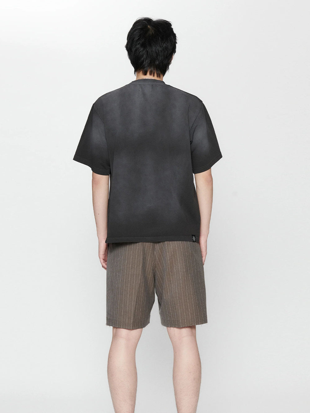 Pleated Suit Short Chocolate Pinstripe