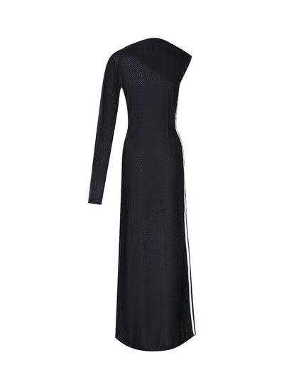 Waffle Warp Knit Dress (Black)