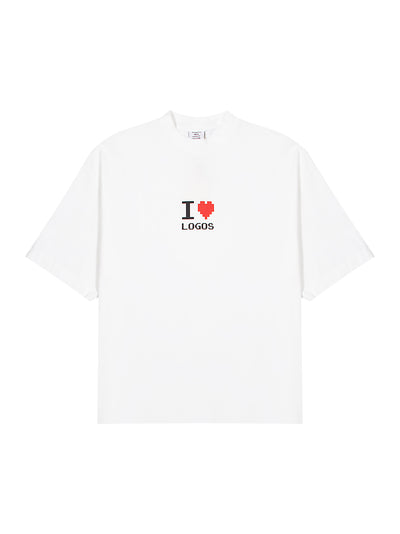 I Love Logos Cropped Boxy T-Shirt (White)