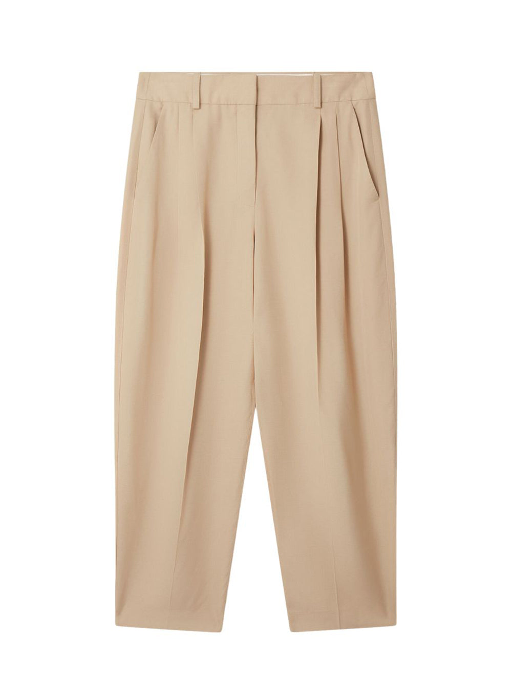 Tapered Leg Tailored Trousers (Sand)