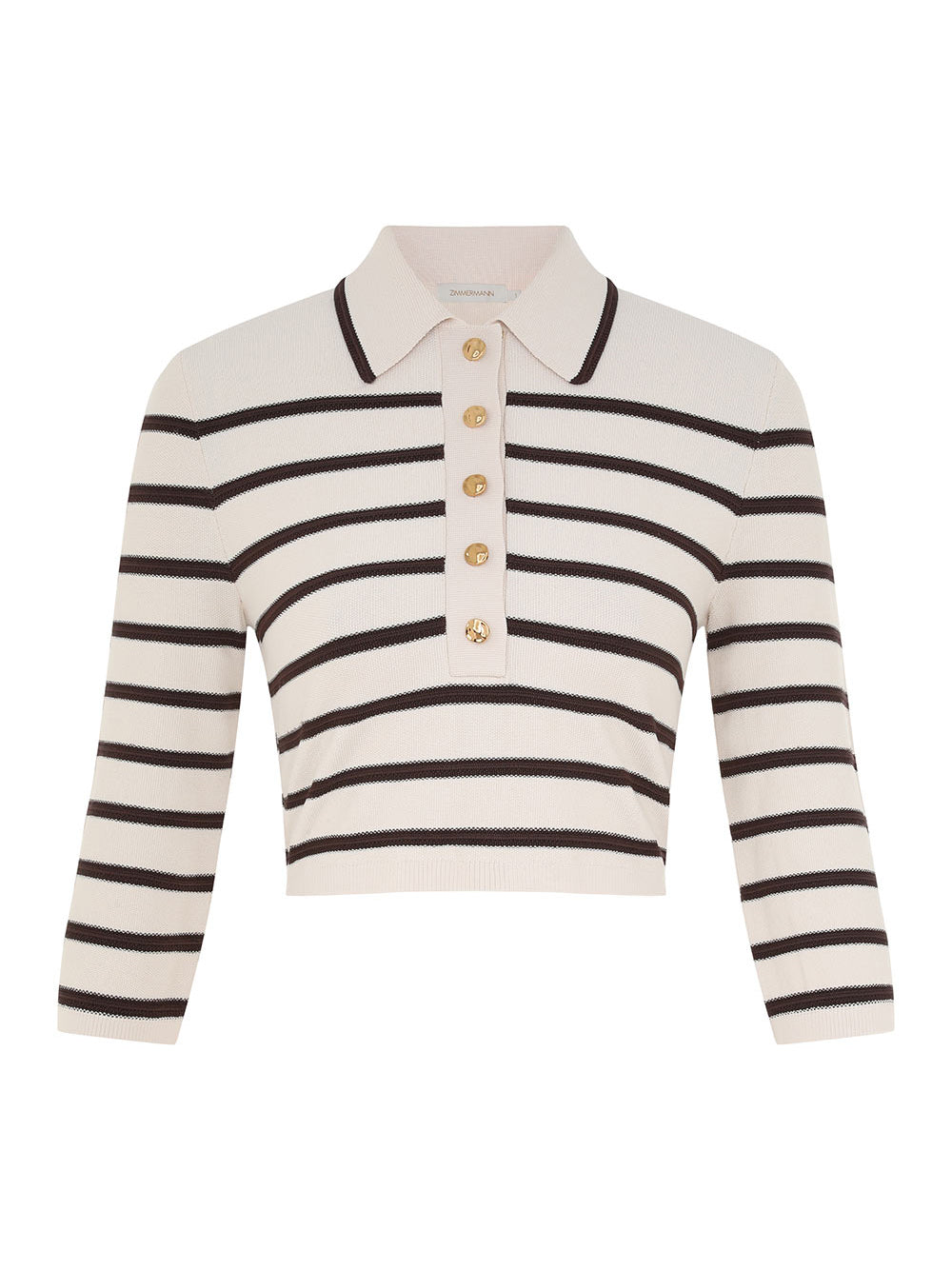 Illuminate Stripe Polo (Cream/Chocolate)