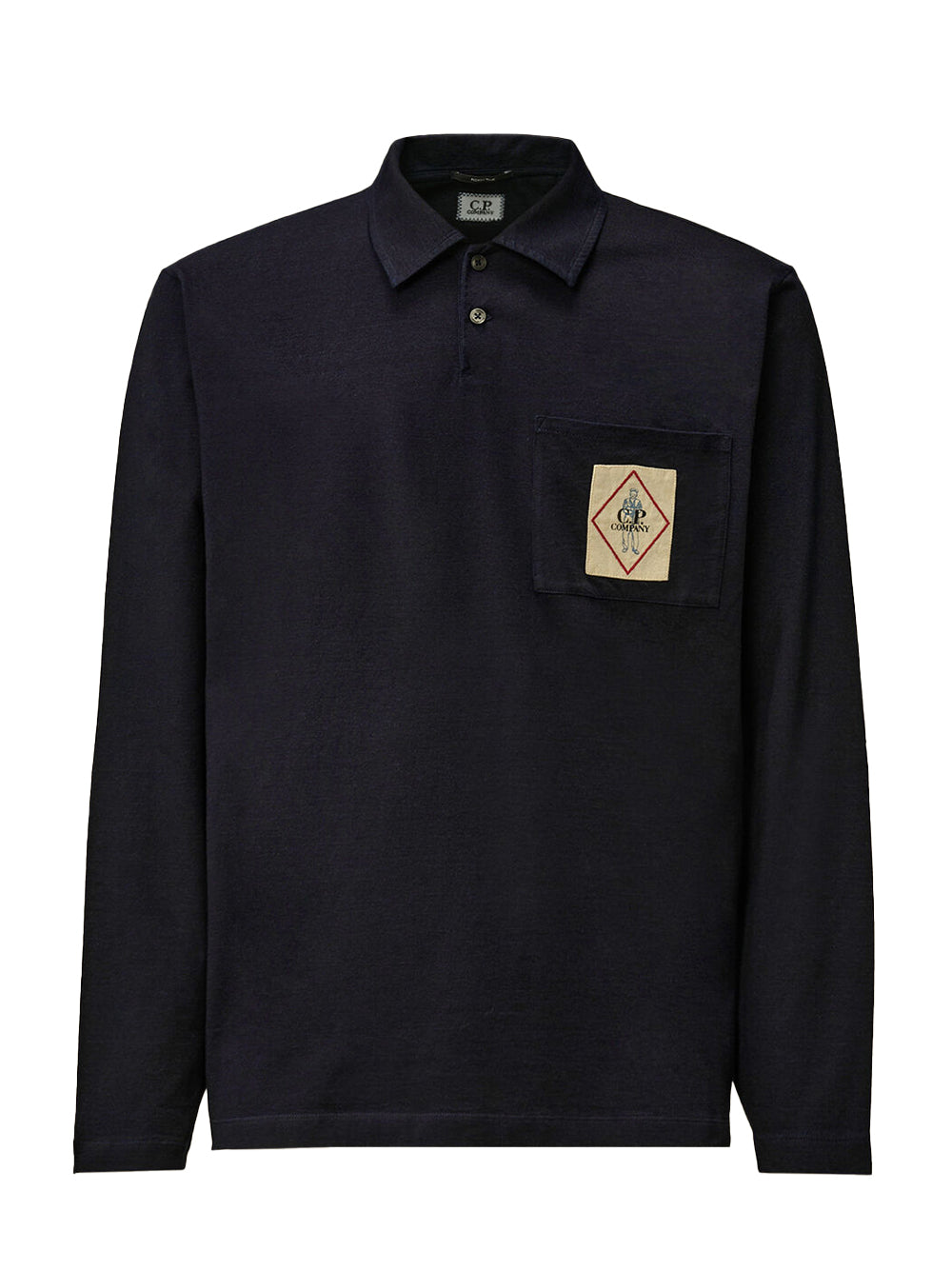 Indigo Jersey Long Sleeve Polo (Denim Blue)