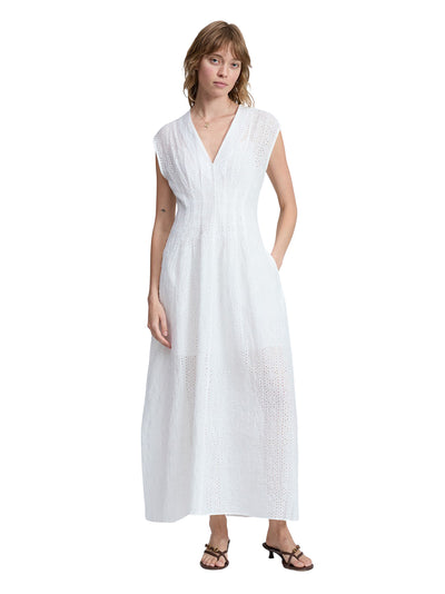 Ines Embroidered Dress (White Multi)