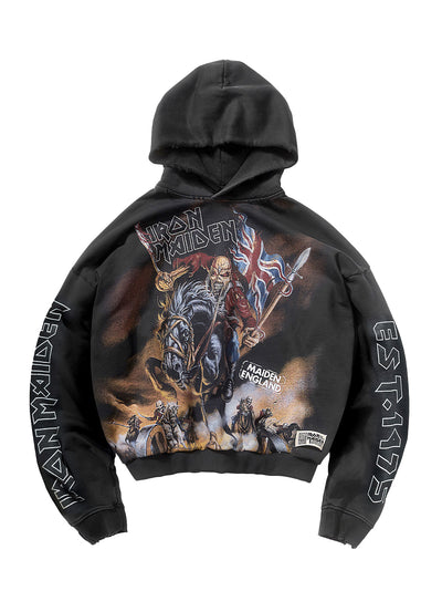 Iron Maiden Steed Hoodie (Stained Black)