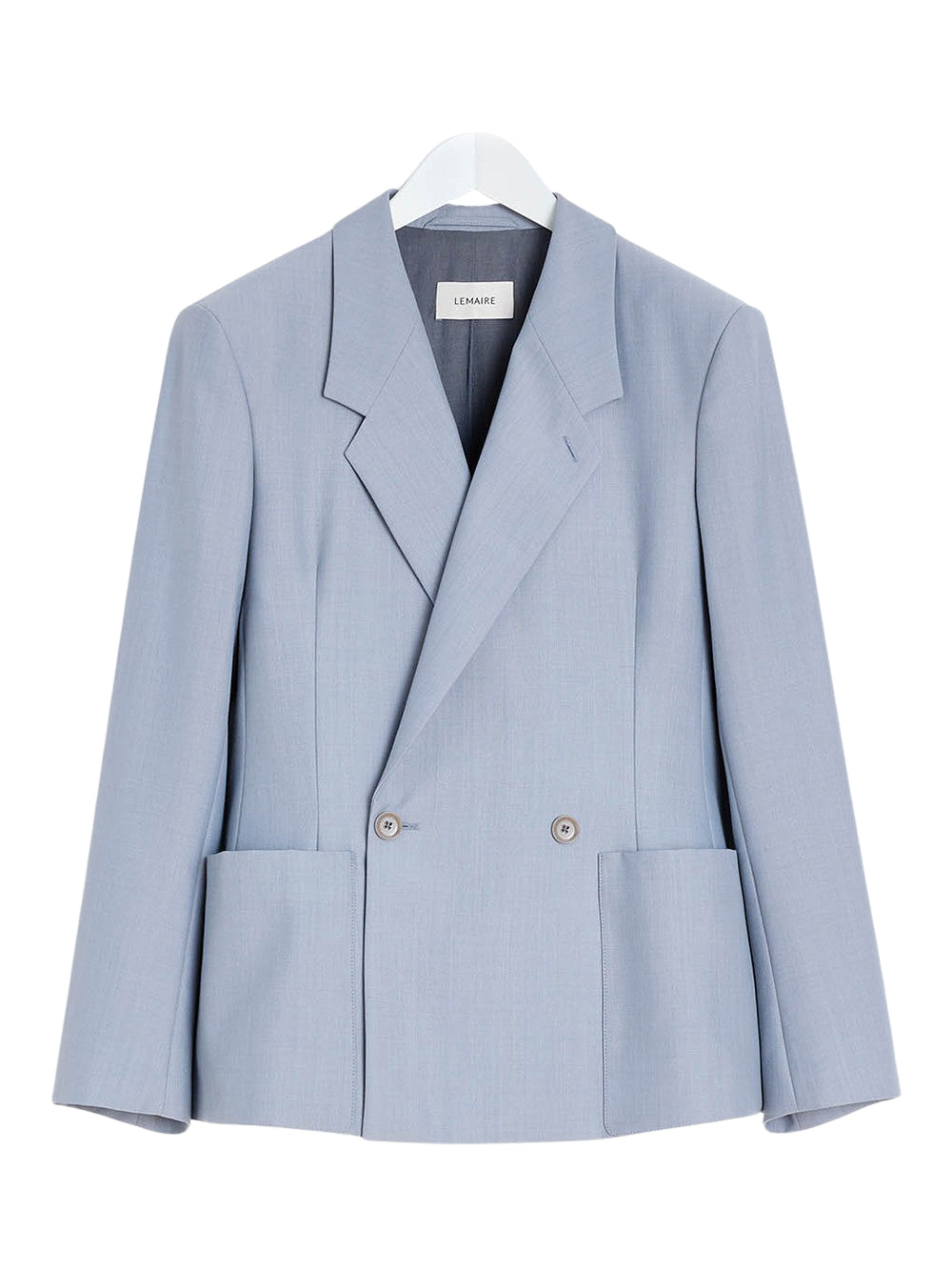 Double-Breasted Tailored Jacket Blue Grey Melange