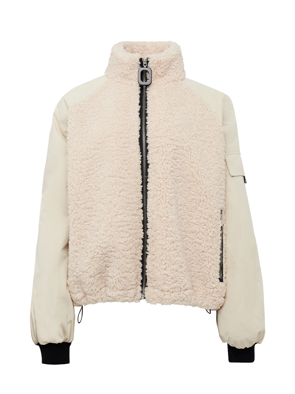 Colour Block Track Top Beige