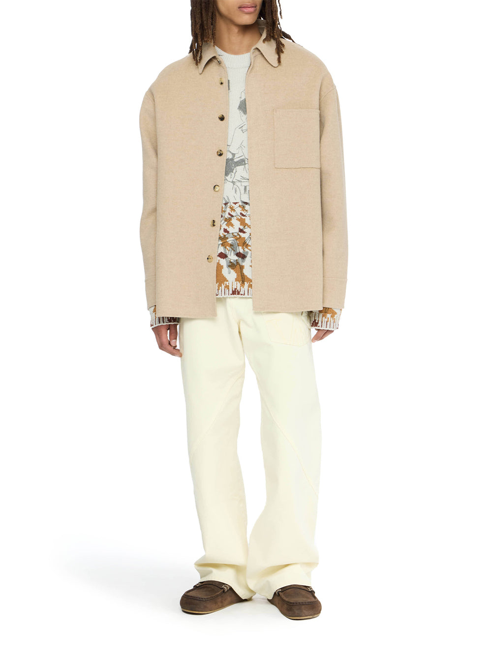 Oversized Shirt Jacket Clay Melange
