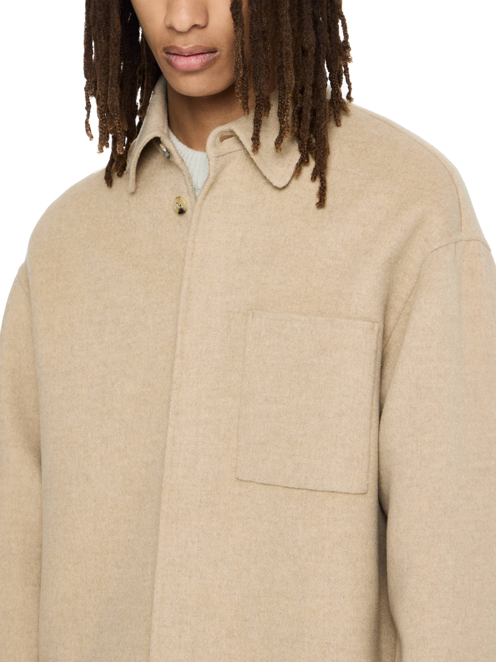 Oversized Shirt Jacket Clay Melange