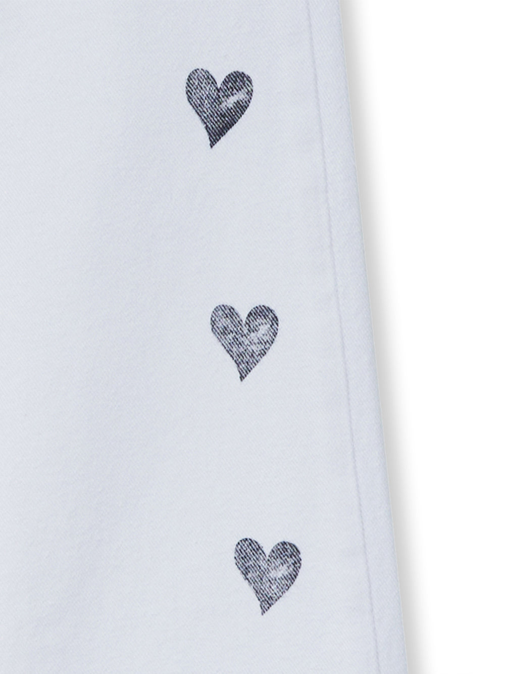 Heart Stamped Denim White