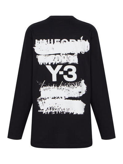 Y-3 Graphic Long Sleeve Tee Black