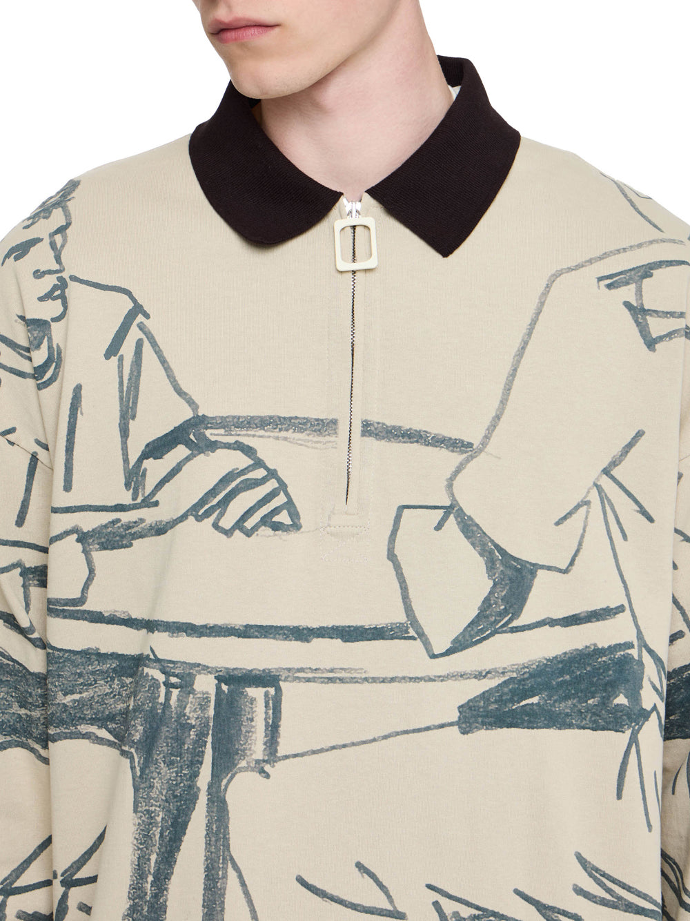 Printed Rugby Polo Nougat