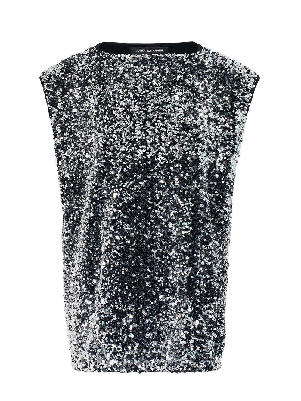 Polyester Polyurethane Sequins Top Black / Silver X Black