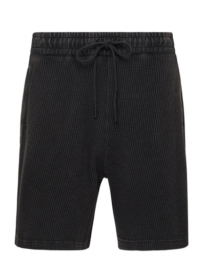 Garment Dye Waffle Shorts Washed Black
