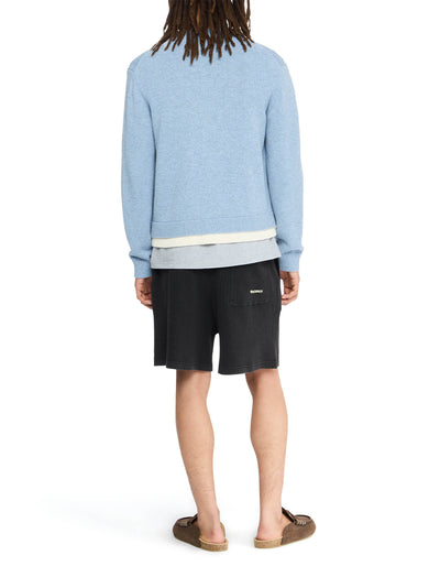 Contrast Layered Cardigan Blue Melange