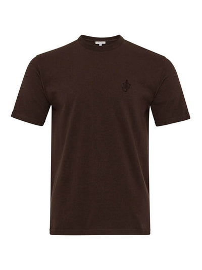 Anchor Embroidery T-Shirt Dark Brown Melange