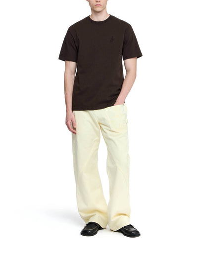 Anchor Embroidery T-Shirt Dark Brown Melange