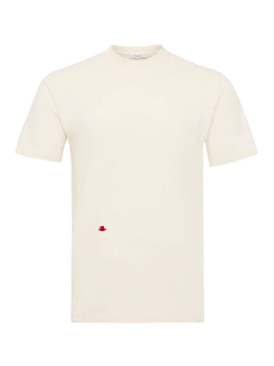Contrast Embroidery T-Shirt Off White
