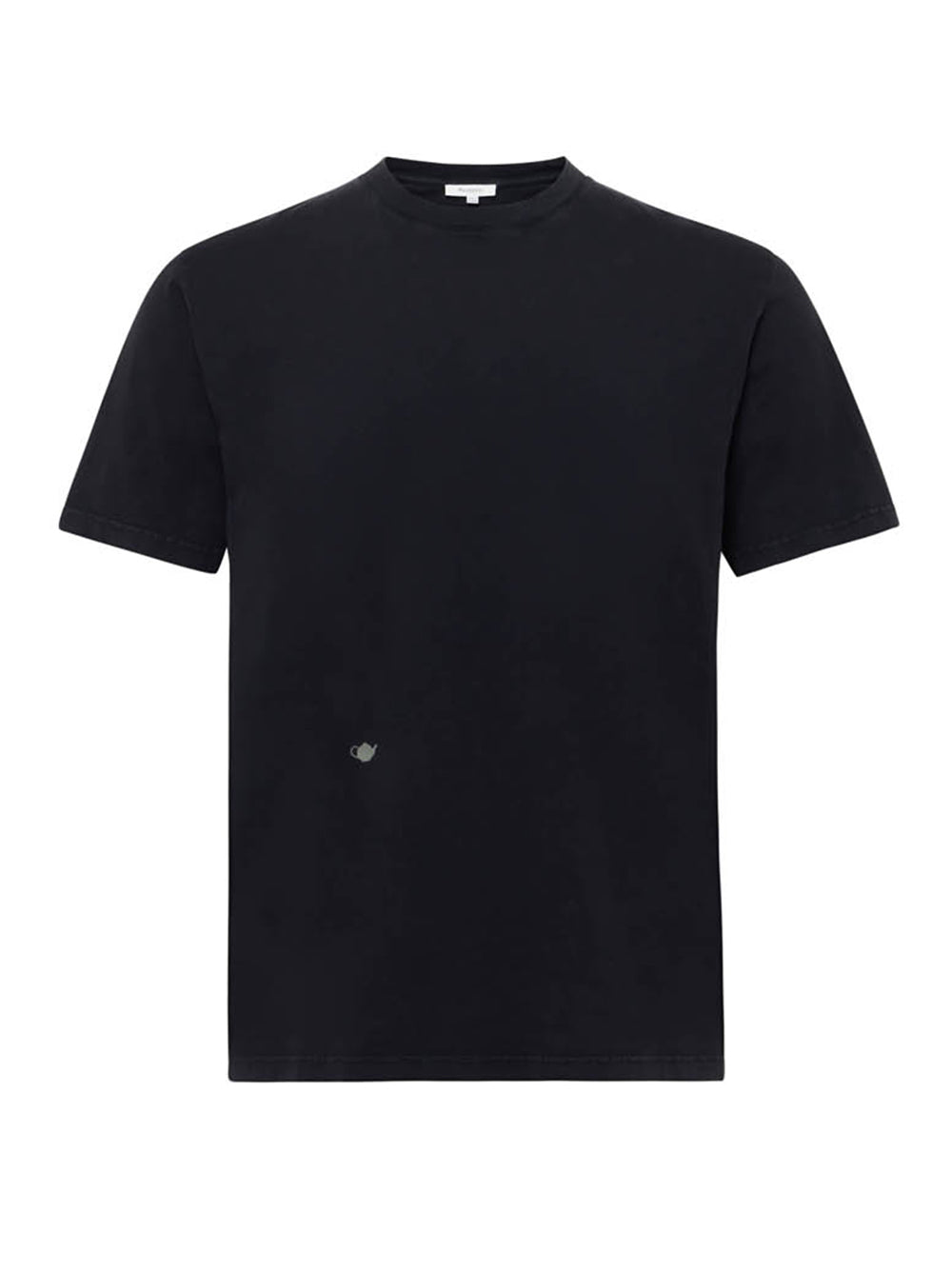 Contrast Embroidery T-Shirt Washed Black