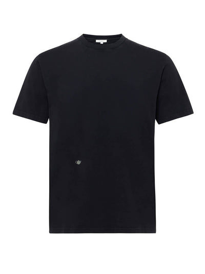 Contrast Embroidery T-Shirt Washed Black