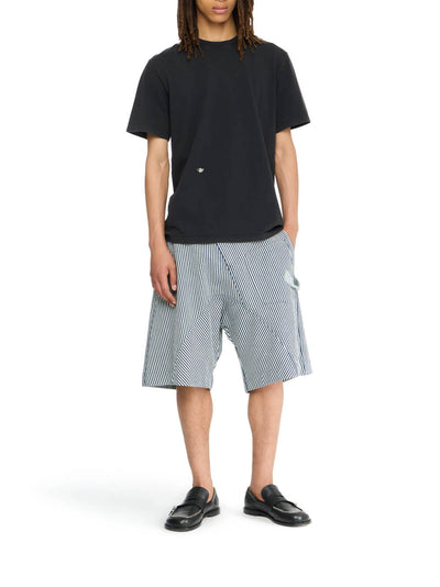 Contrast Embroidery T-Shirt Washed Black