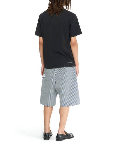 Contrast Embroidery T-Shirt Washed Black