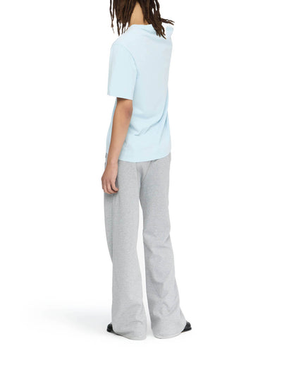 Contrast Embroidery T-Shirt Pale Blue