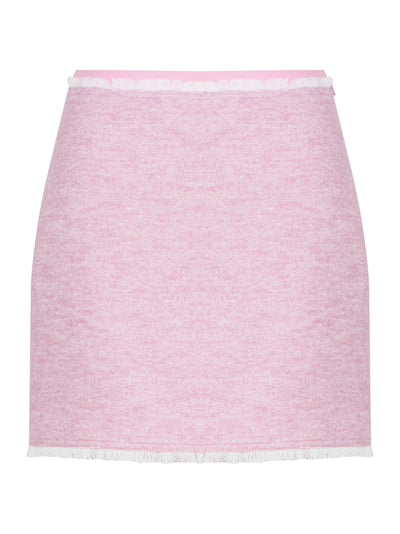 Cotton Tweed Mini Skirt (Pink)