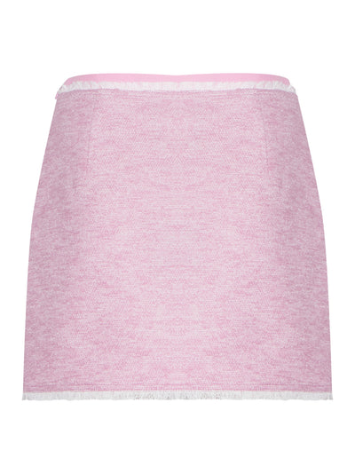 Cotton Tweed Mini Skirt (Pink)