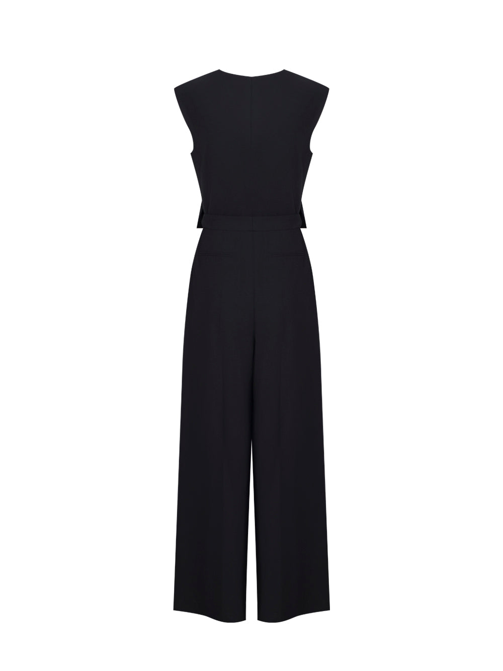 Linen Vest Jumpsuit (Black)