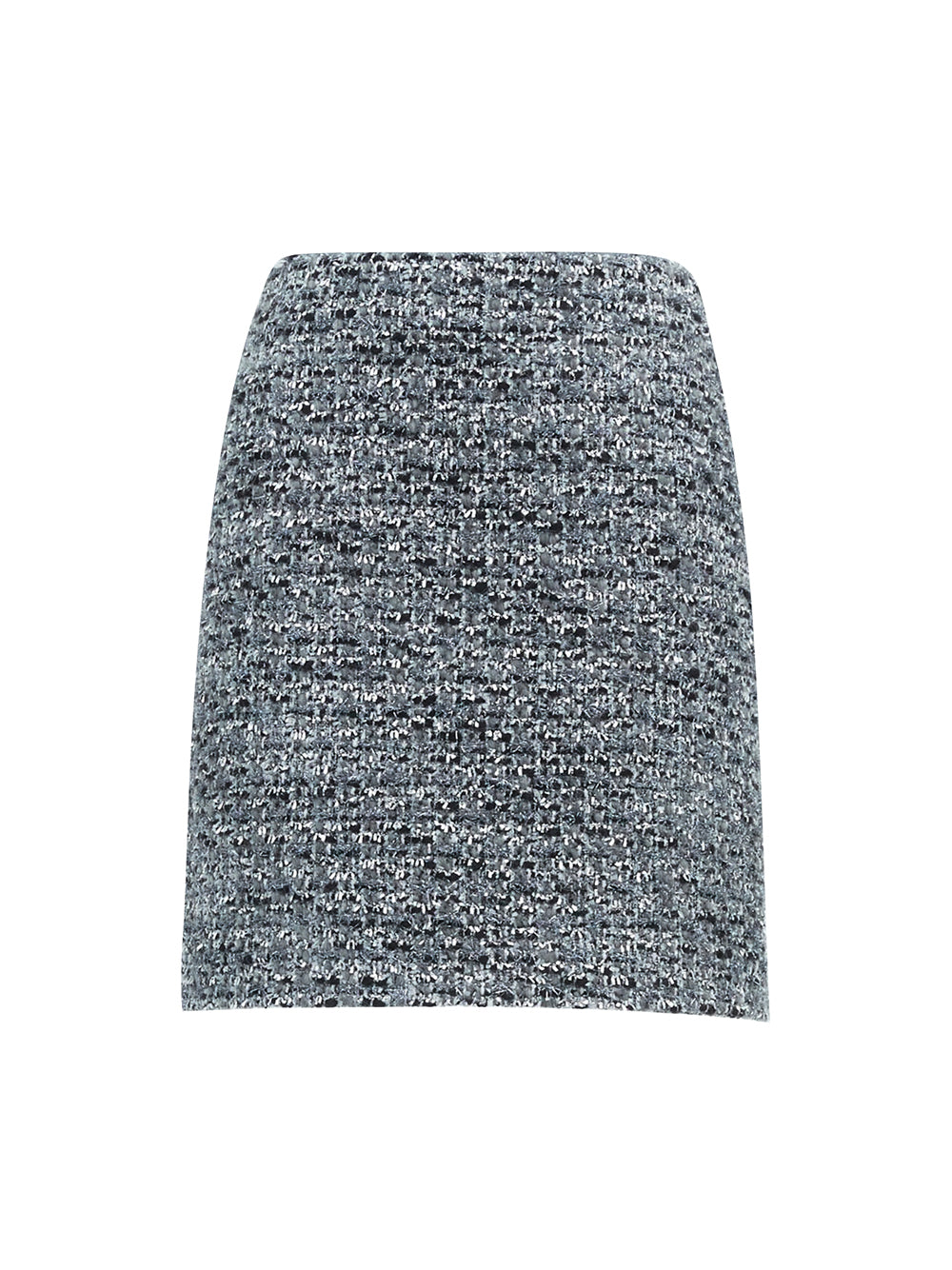 Silver Tweed Mini Skirt (Grey)