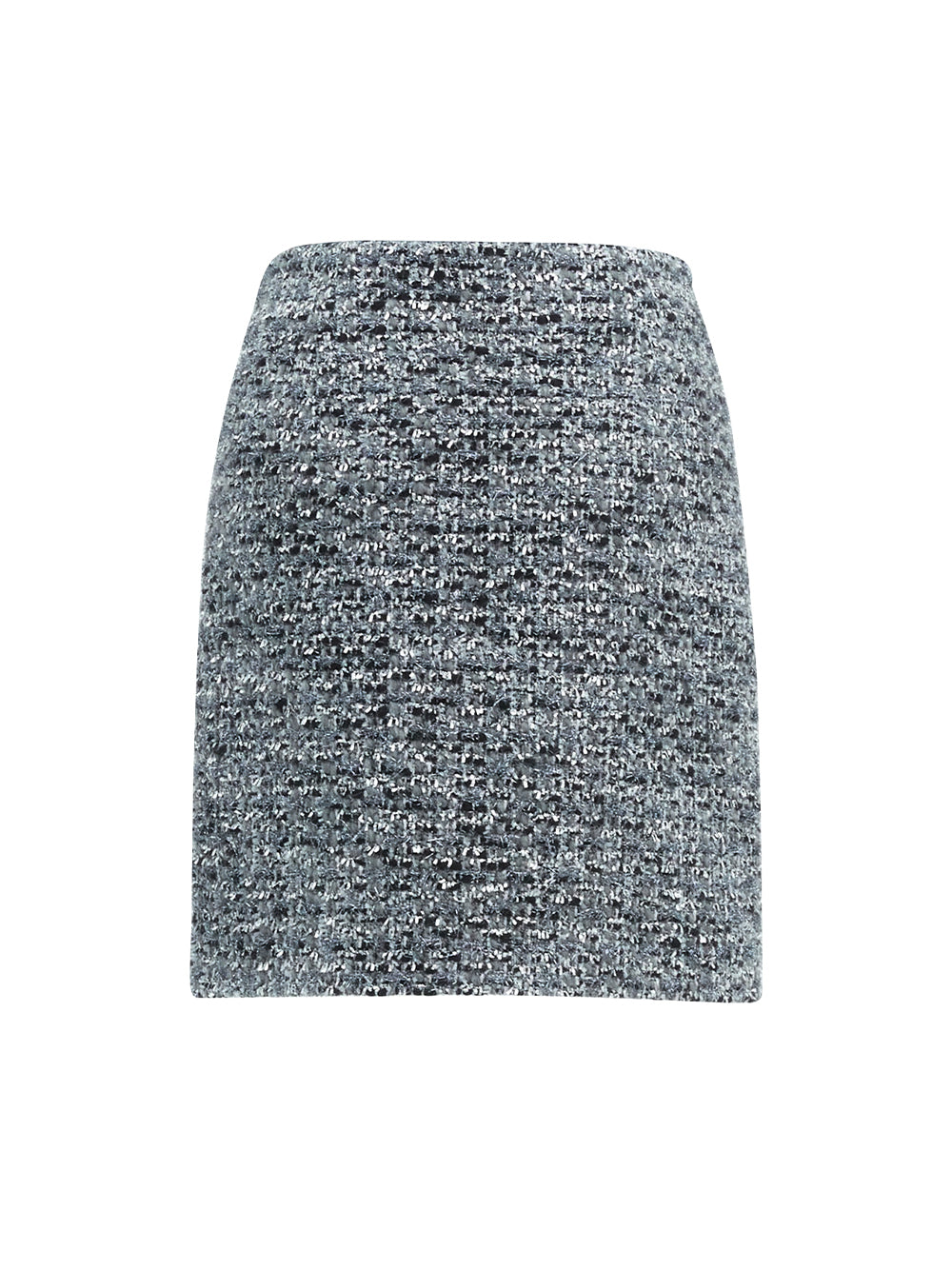 Silver Tweed Mini Skirt (Grey)