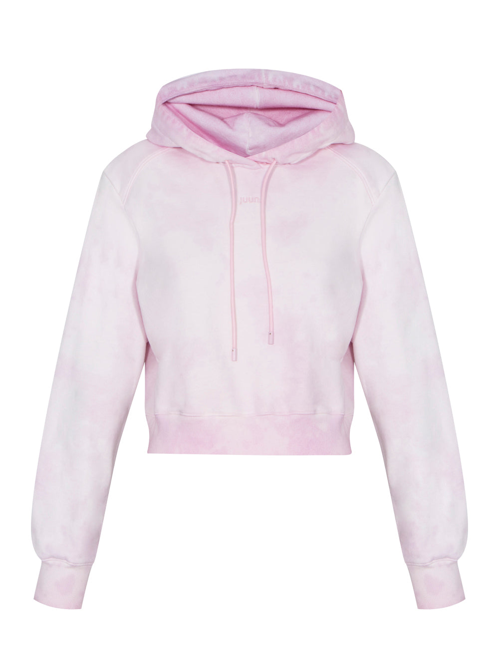 Slim Fit Cropped Overdyed Hooded Sweatshirt (Pink)