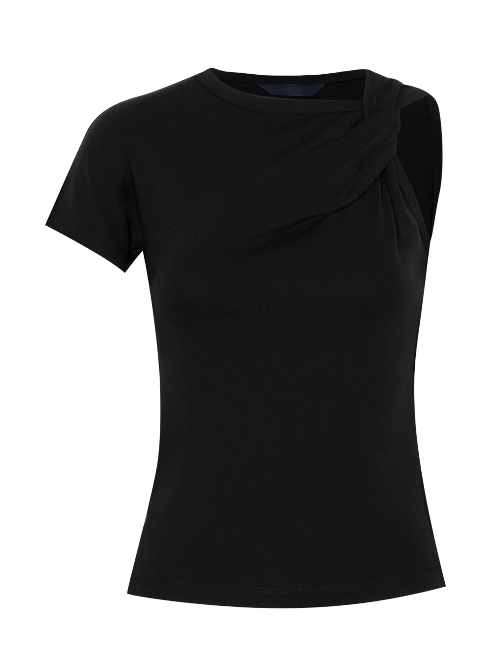 Tie Detail Unbalanced Half Sleeves (Black)