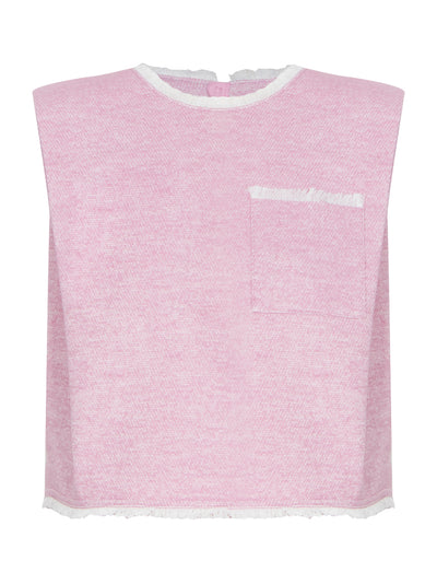 Tweed Sleeveless Top (Pink)