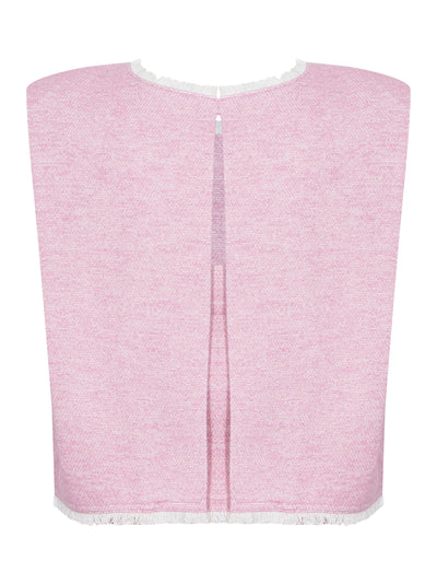 Tweed Sleeveless Top (Pink)