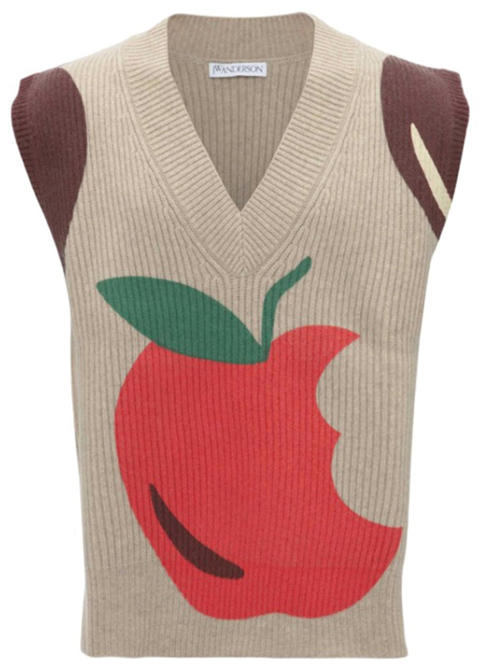 JW Anderson Apple V-neck Vest (Beige)
