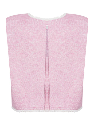 Sleeveless Tweed Top Pink
