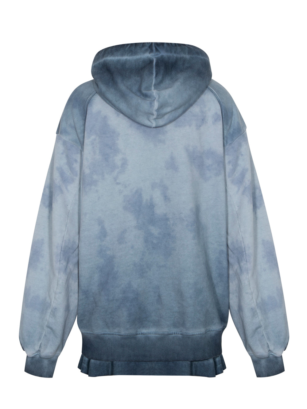 Overfit Layered Overdyed Hoodie Blue