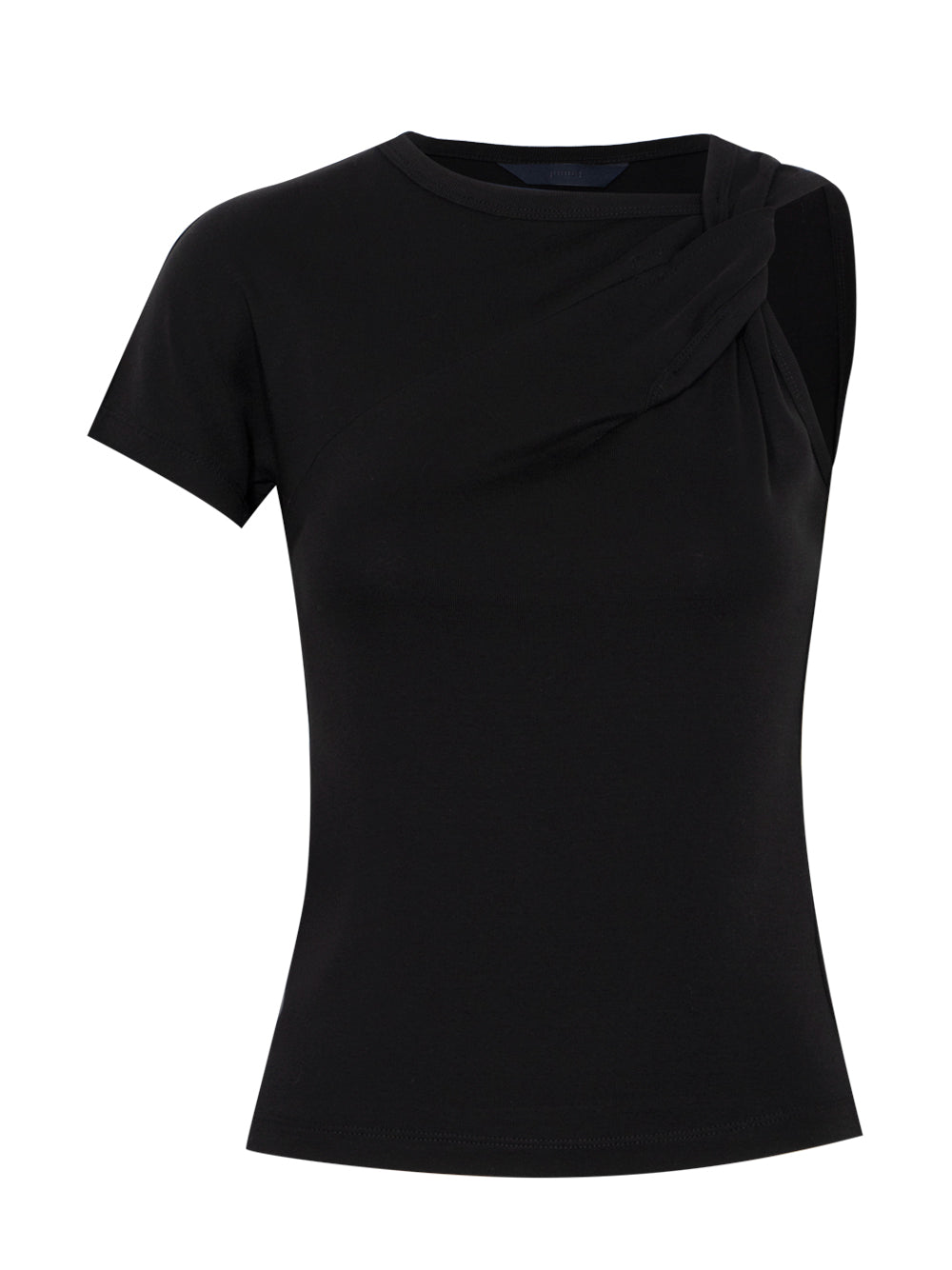 Unbalanced Short Sleeve T-Shirt Black