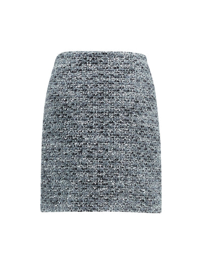 Silver Tweed Mini Skirt Grey