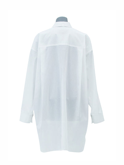 Cut Detail Overfit Shirt - White