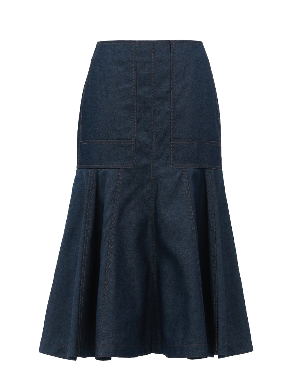 Work Detail Peplum Skirt - Blue