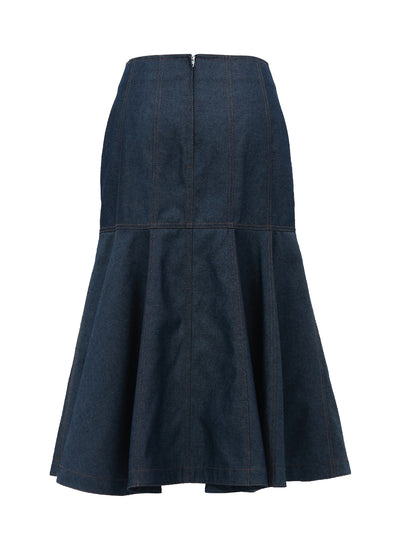 Work Detail Peplum Skirt - Blue