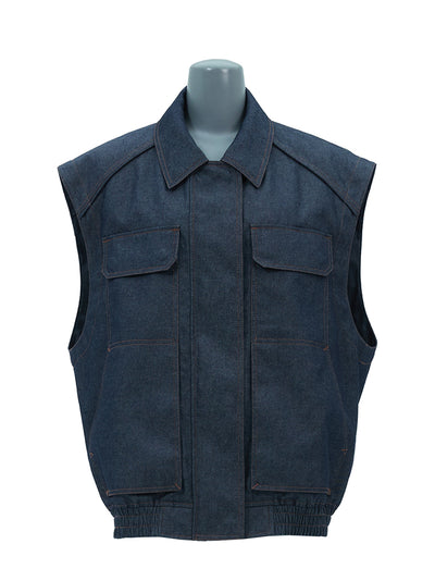 Denim Work Vest - Blue