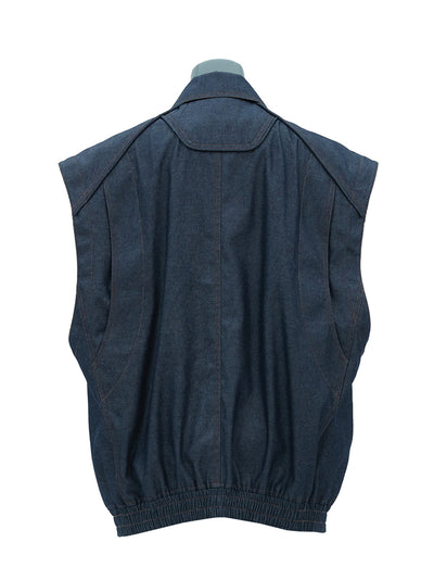 Denim Work Vest - Blue