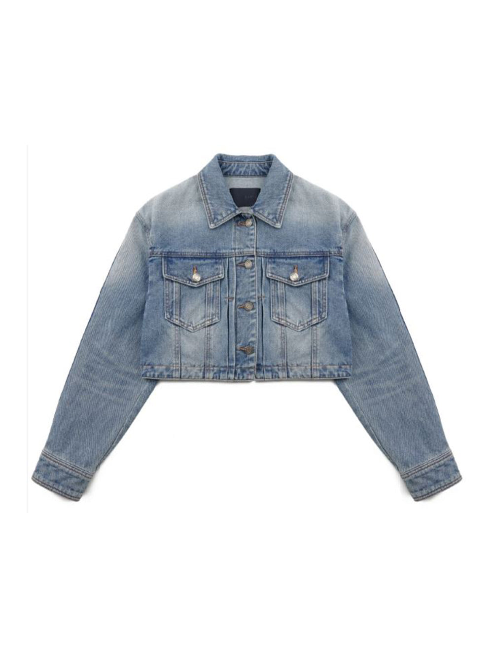 Detachable Layered Denim Trucker S Blue