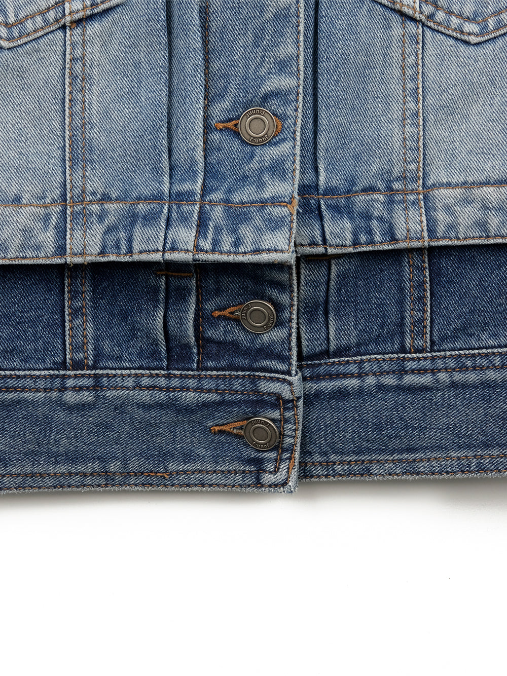 Detachable Layered Denim Trucker S Blue