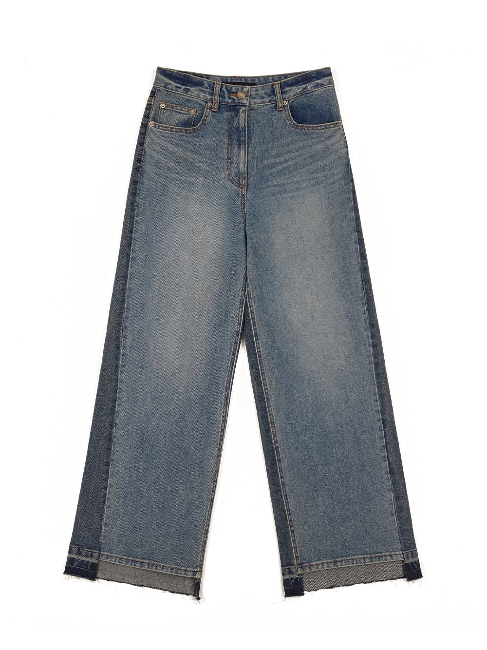Contrasted Denim Pants S Blue