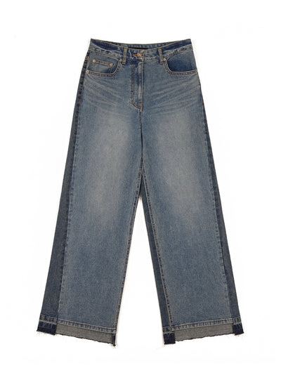 Contrasted Denim Pants S Blue